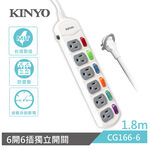 KINYO CG1666 6開6插延長線1.8M, , large