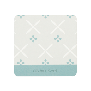 【Monster】 Soft Diatomaceous Earth Absorbent Coaster – Floral Tile Series (10x10cm) – Blue-Green Tile Memories