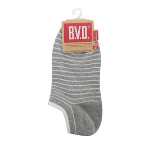 BVD舒適條紋女踝襪(中灰)