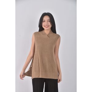 (S) vicky質感無袖杏色上衣二手衣