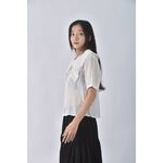 (M) proho chic質感排扣白色短袖上衣二手衣, , large
