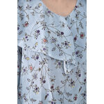 (L) eyescream碎花翻領藍色長袖上衣二手衣, , large