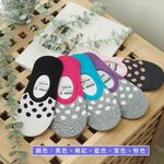 [Kaimei Cotton Industry] 8 pairs set, random and excellent, MIT made in Taiwan, heel non-slip pure cotton invisible socks, colorful dots, , large