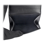BALENCIAGA 經典LOGO 粒紋牛皮雙釦迷你三折短夾/黑色, , large