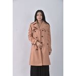 (S) one質感風衣杏色綁帶外套二手衣, , large