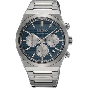 SEIKO 精工 CS 橫條紋金屬光澤計時手錶-40mm SSB453P1/8T63-02F0B