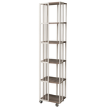 [拜爾家居]360&deg;旋轉書架 台灣製造 旋轉落地書架 萬向輪收納架 落地書櫃 多功能展示架 可旋轉多功能展示架 (免運), , large