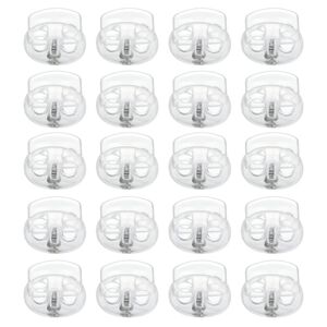 透明雙孔圓形豬鼻扣 束扣 豬鼻扣 彈簧扣 調節扣 鬆緊調節 帽繩調節扣 鬆緊鈕扣 止滑扣 手作材料 塑膠彈簧扣 透明