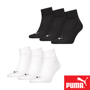 PUMA 男女款短筒襪3雙裝 彪馬 跳豹 男襪 女襪 短襪 腳踝襪 棉襪 柔軟 舒適 抗菌 除臭 減壓 耐磨 黑 白