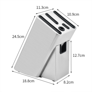 430 Stainless Steel Knife Holder/Rack, Kitchen Knife Organizer, with Scissor Slot, Ventilated and Mildew-Proof, Kitchenware (Knives Not Included)