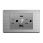 American-style flat panel with 6 USB ports + Type-C (2.1), , large