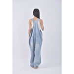 (4XL（含）以上) shein高腰丹寧牛仔吊帶藍色長褲二手衣, , large