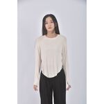 (L) rosygold韓牌圓弧杏色長袖上衣二手衣, , large