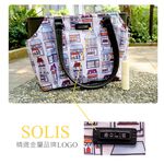 SOLIS 快樂屋系列 拼接皮革手提小廢包-附側背背帶-田園杏, , large