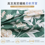 FITNESS 精梳棉單人床包枕套二件組-花語情嵐-綠, , large