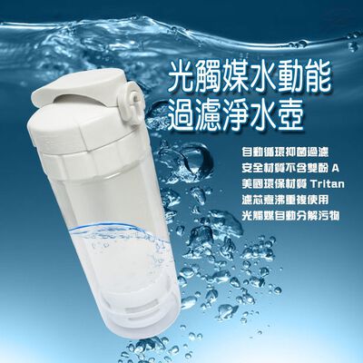 金德恩 GS MALL 臺灣製造 光觸媒過濾水壺 500ml 光觸媒水壺 活性碳水壺 運動水壺 Tritan水壺 過濾水壺