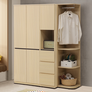 【Homelike】喜家居5尺轉角三抽組合衣櫃(2501)