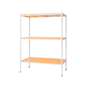 【Y HOUSE】90x45x120cm pine three-layer storage rack rack iron rack - painted white wood