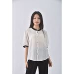 (XL) yansoo條紋白色短袖上衣二手衣, , large