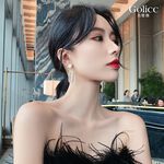 【Gulicc】古莉可 耳環 幾何鑲鑽耳飾, , large