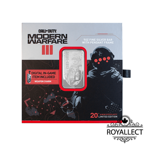 PAMP 1 oz Silver MWIII Call of Duty Proof-Like Bar in Bezel