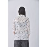(S) jugeunke韓牌質感棉質動物白色長袖上衣二手衣, , large
