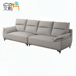 【文創集】朵利灰色透氣皮革四人座沙發椅(客約商品), , large