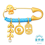 【童樂繪金飾】金蛇報喜 歲歲平安蛇年別針 約重0.07錢&plusmn;2厘 (滿月禮 彌月金飾 黃金999 安全別針), , large