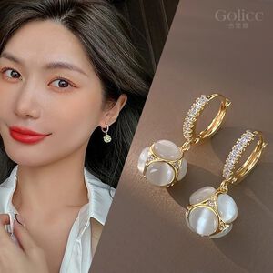 【Gulicc 】古莉可 耳環 貓眼石精緻鑲鑽耳環