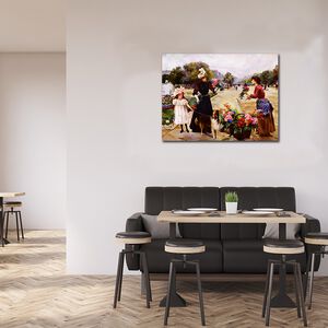 【御畫房】鮮花少女 國家一級畫師手繪油畫60×80cm(VF-03)
