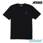 KINGO-大尺碼-男款 圓領T恤-黑-413135, , large