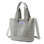 SPRING-日式簡約文青肩背斜背帆布包拉鍊千層包-多色(0-55155), , large