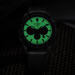 CITIZEN 星辰 綠幽靈夜光光動能三眼計時手錶-黑x藍 CA4505-21X, , large