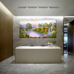 【御畫房】旭日東昇 國家一級畫師手繪油畫60×120cm(VF-117), , large