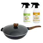 【lava cooking】台製32cm七層複合式合金不沾炒鍋(贈蔬果清潔劑*1+廚房去油清潔劑*1), , large