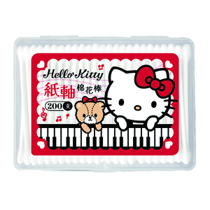 [寶富華]Hello Kitty紙軸棉花棒200支(盒裝)