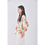 (S) yumi kim質感花卉白色長袖上衣二手衣, , large