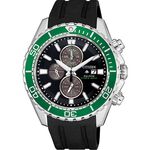 CITIZEN 星辰 限量Promaster光動能計時碼錶-黑x綠圈/44.5mm CA0715-03E, , large