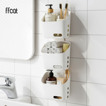 ffcat 壁掛置物籃三件組【二款可選】掛籃 免打孔 分層分類收 浴室置物架 置物架 廚房置物架 浴室收納架 浴室收納 牆面置物架, , large