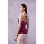 YOGA FLOW Venus Tank - 撞色網紗長版上衣 - 嬌豔紫 Purplish Red, , large