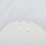 【Angel & Me】想念 絲帶 符號 單鑽 一對 s925 純銀 耳環 耳夾 生日 情人節禮物, , large