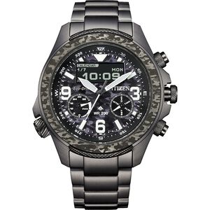 CITIZEN 星辰 Promaster 35週年限量 陸 叢林迷彩光動能液晶顯示手錶 JV1008-63E