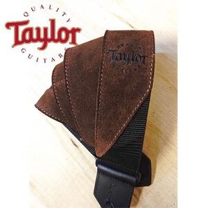 TAYLOR TLOP-65123 深咖啡色麂皮尼龍吉他貝斯背帶【敦煌樂器】