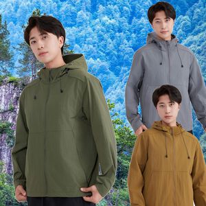 [杜戛地DZRZVD]【情侶款】202417山系風格原紗防曬輕薄外套～兩側口袋有拉鍊、微皺風格最拉風