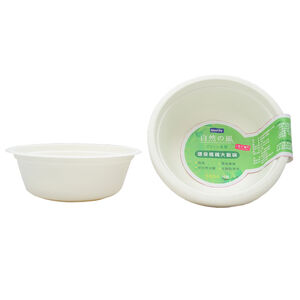 【免洗餐具】自然風環保植纖飯碗(大)500ml