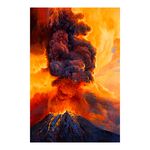 【御畫房】火山爆發 國家一級畫師手繪油畫60×90cm(VF-24), , large