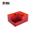 【O-Life】堆疊收納盒-B011白色3件組, 白色 / 黑色 / 紅色, large