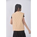(S) meier q質感背心格紋杏色外套二手衣, , large