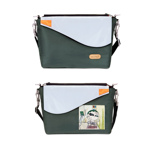Eco-friendly Crossbody bag & tote bag Two-in-one, Reversible yoyo bag (Forest)