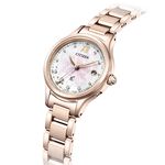 CITIZEN 星辰 XC 櫻花粉紅金 鈦 鑽石光動能電波女錶 ES9497-88X, , large